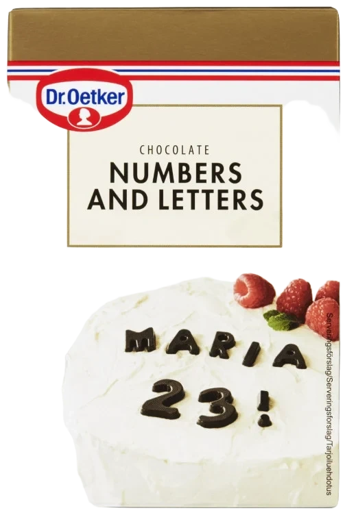 Chokladdekoration Nummer & bokstäver