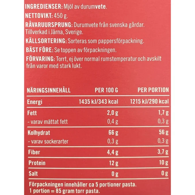 Pasta Fusilli Durumvete