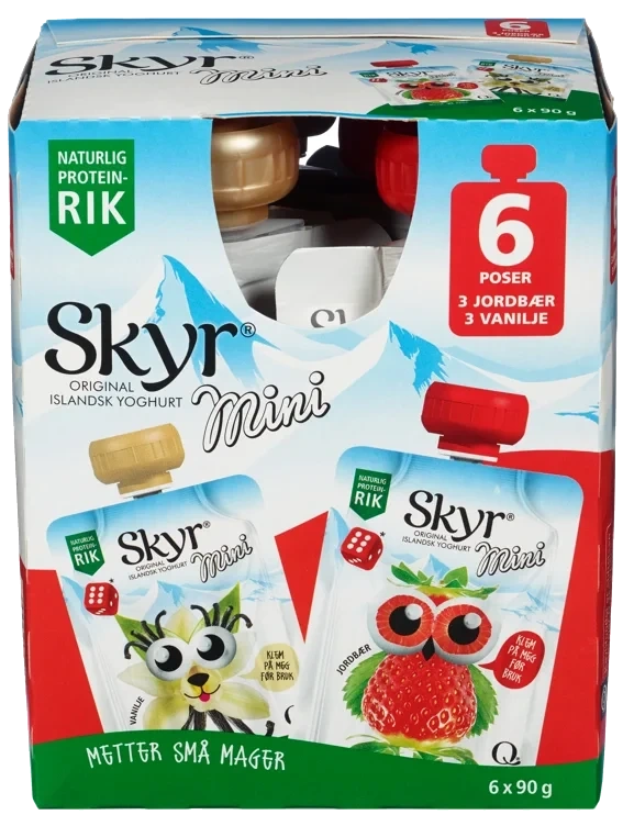 Skyr mini jordbær & vanilje  6x90g