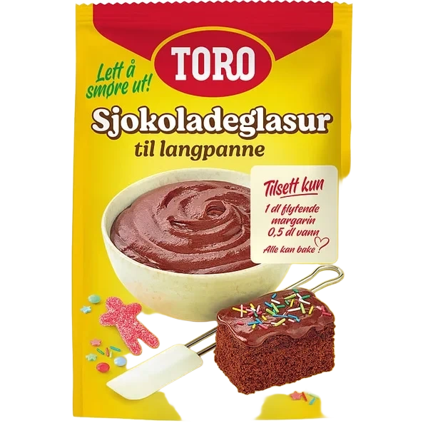 Sjokoladeglasur Til Langpanne 350g Toro