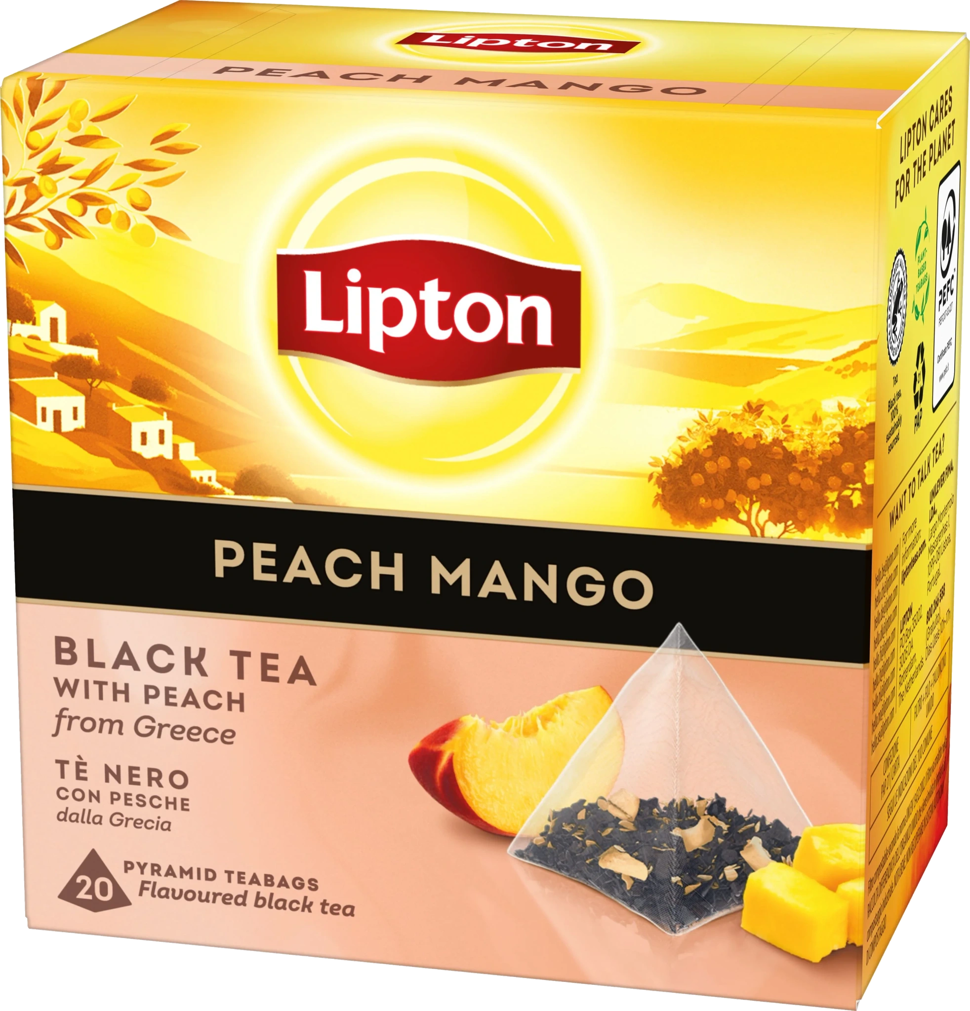 Svart Pyramidte Peach/Mango