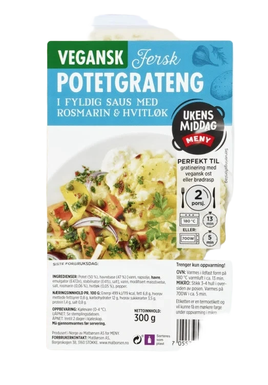 Potetgrateng Vegansk 300g Meny