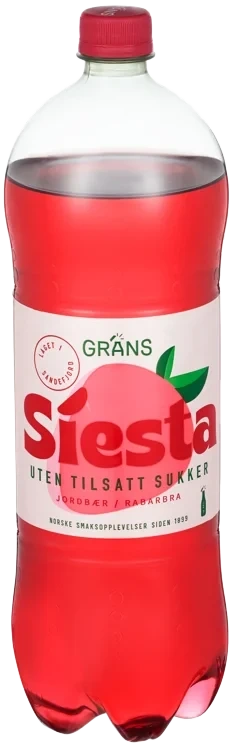 Siesta x jordbær & rabarbra   1,5l   1/2pall