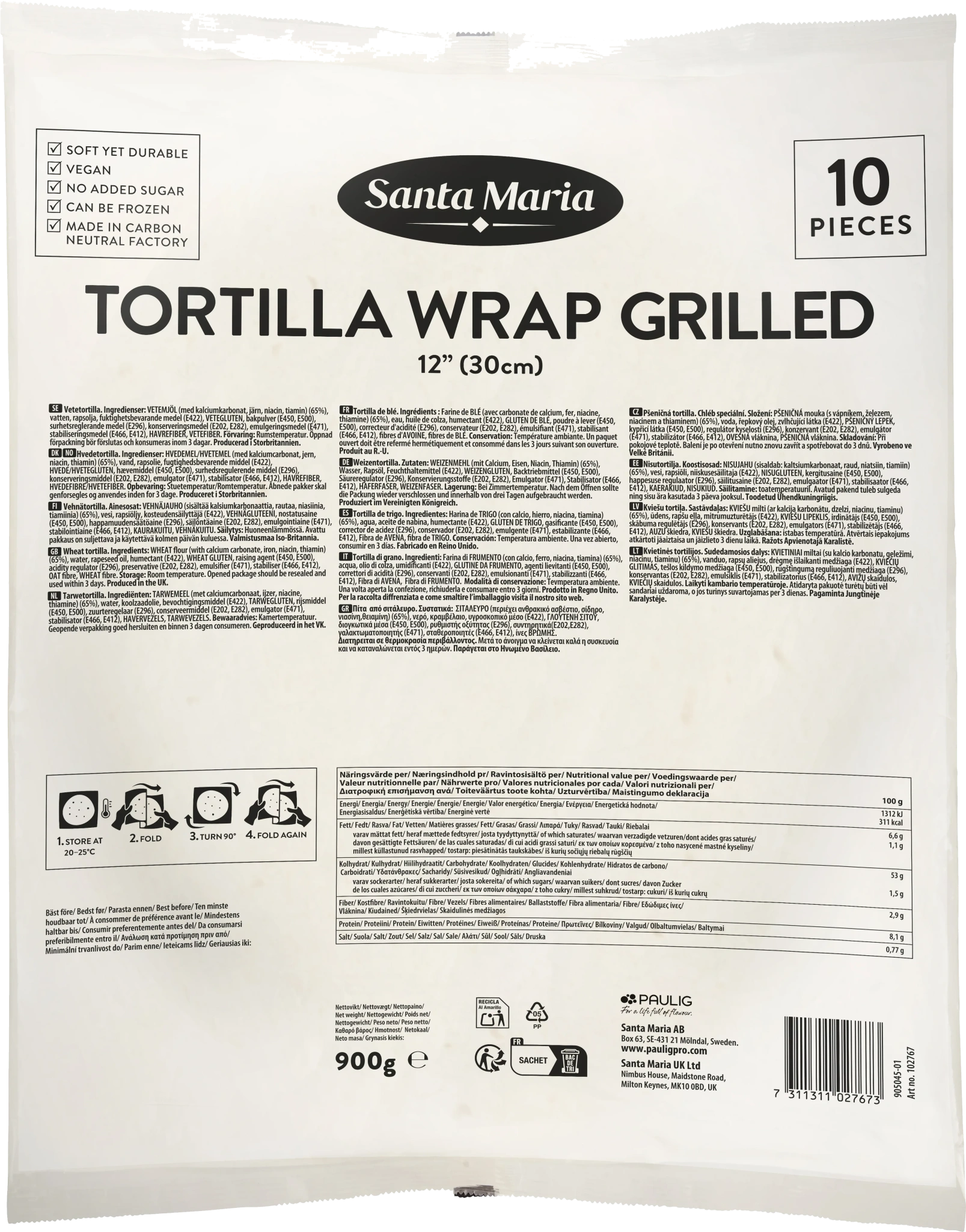 Tortilla Wrap Grilled 12'' (30cm)