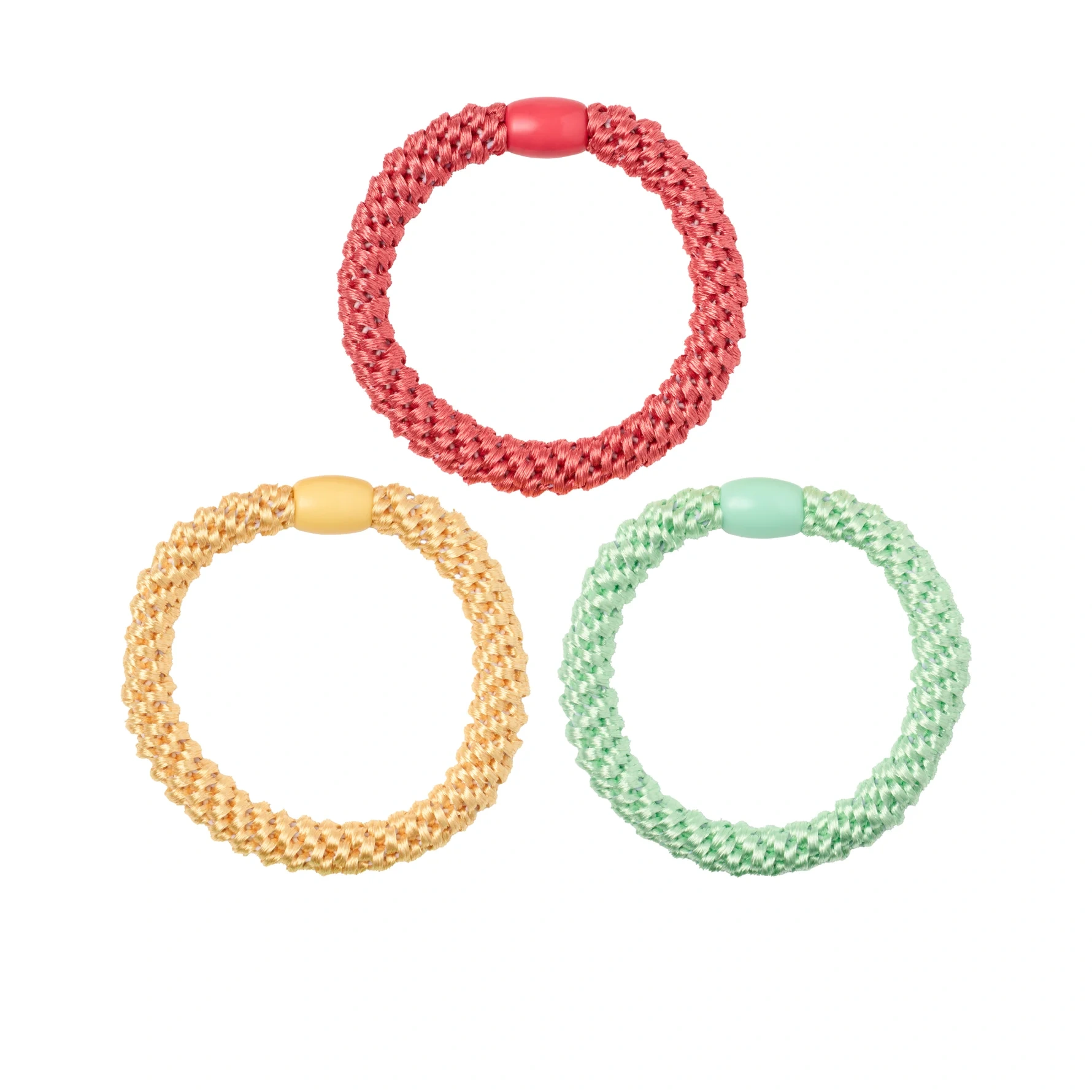 KICKS Beauty Woven Hair Ties 3-pack Electric