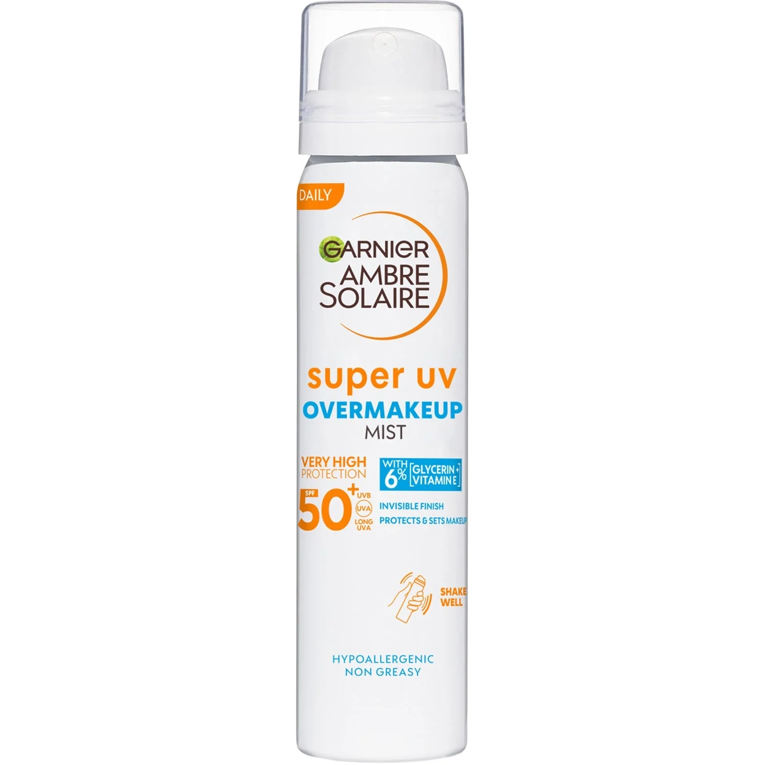 Garnier Ambré Solaire Spray Super Uv Over Makeup Mist With Hyaluronic Acid Spf50