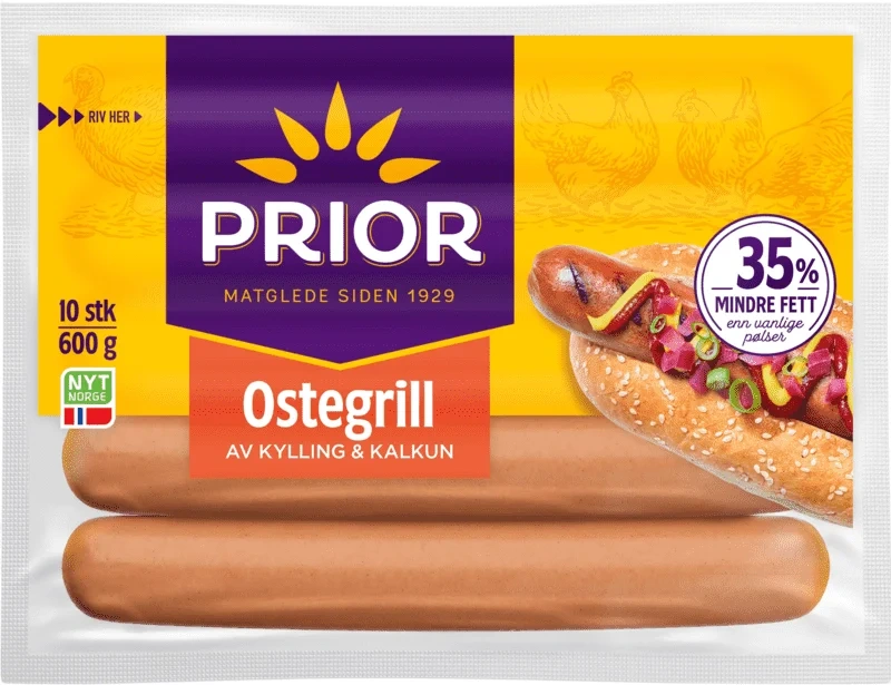 Ostepølse av kylling og kalkun