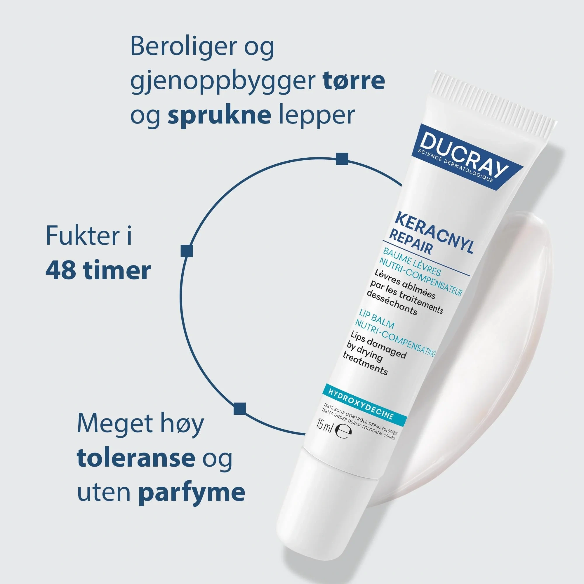 Ducray Keracnyl REPAIR Lip Balm, 15 ml