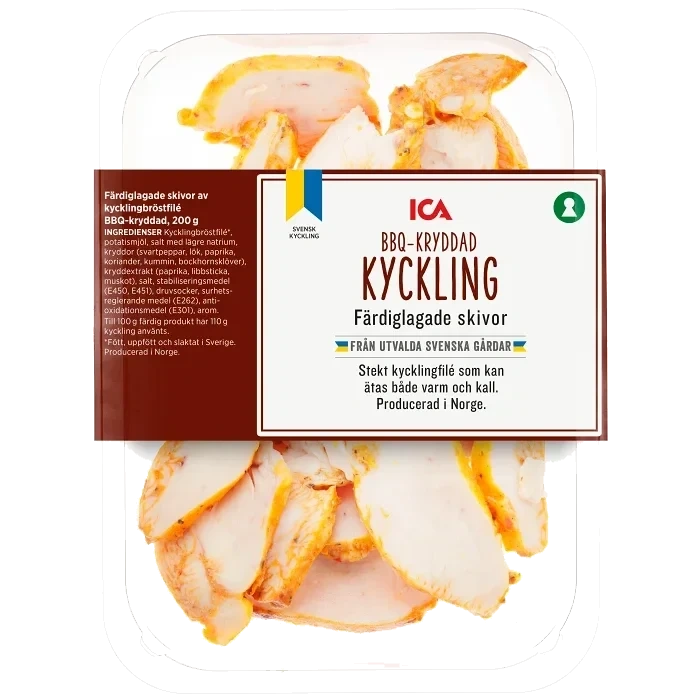 Kyckling Färdiglagad Skivad BBQ 200g ICA