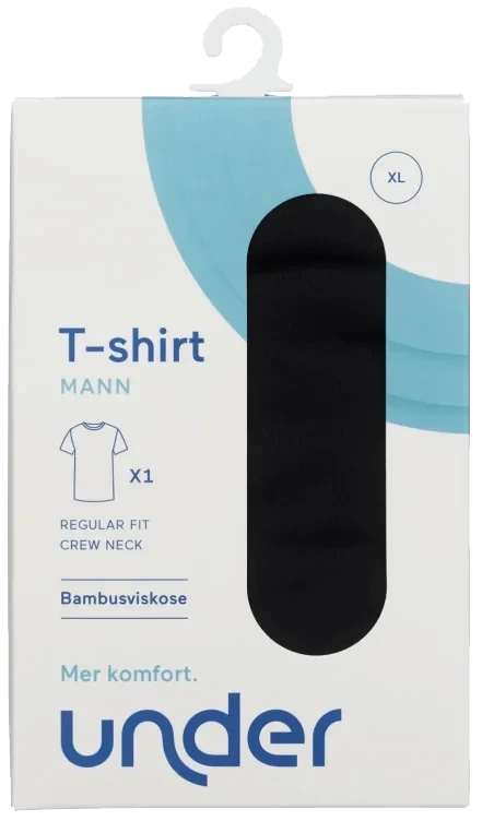 T-shirt Bambus Sort Mann Xl Regular Under