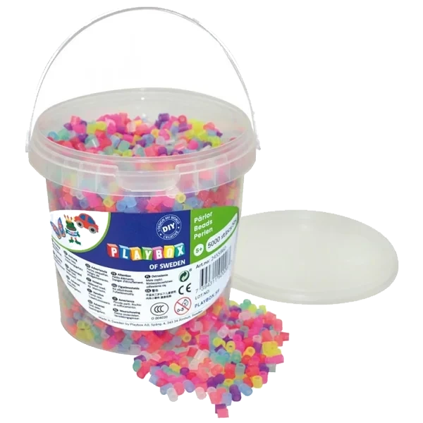 Rørperler Glittermiks 5000 Stk I Bøtte
