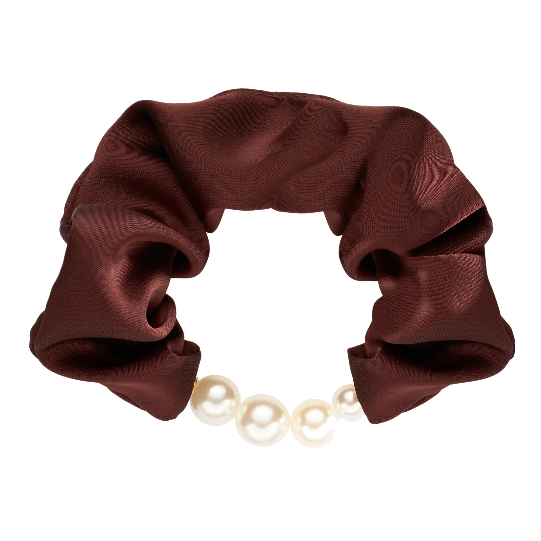 KICKS Beauty Large Pearl Scrunchie Brown Brown