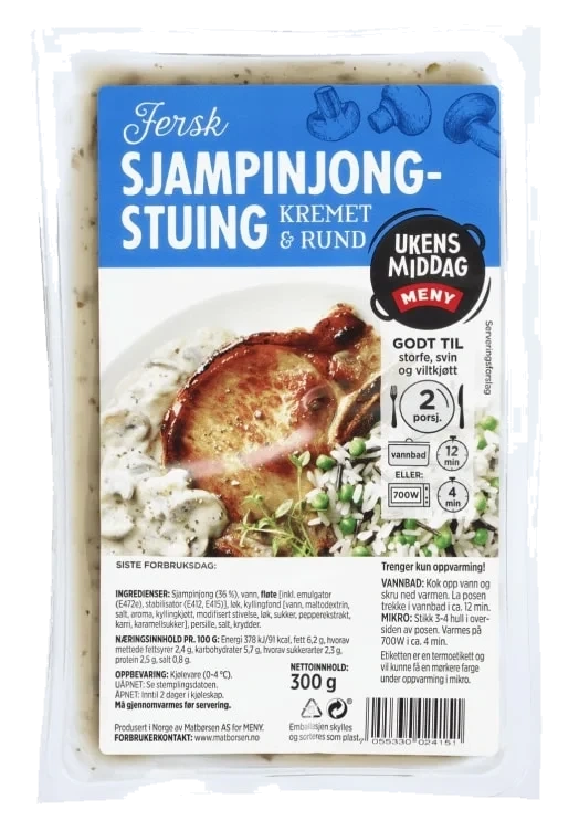 Sjampignonstuing Kremet 300g Meny