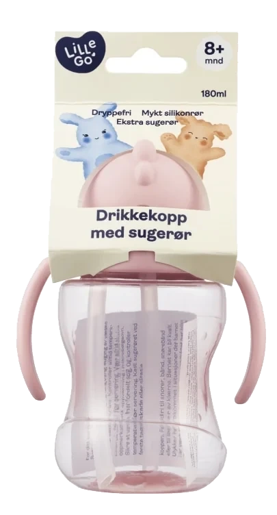 Drikkekopp m/sugerør 180ml Lillego