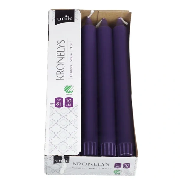 Kronelys Lilla 24cm 10stk Unik