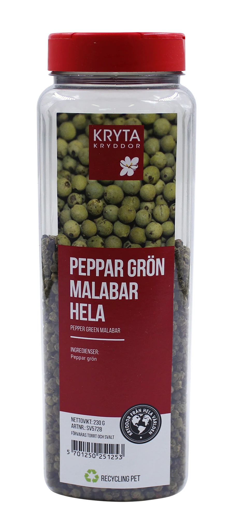 Grönpeppar hel