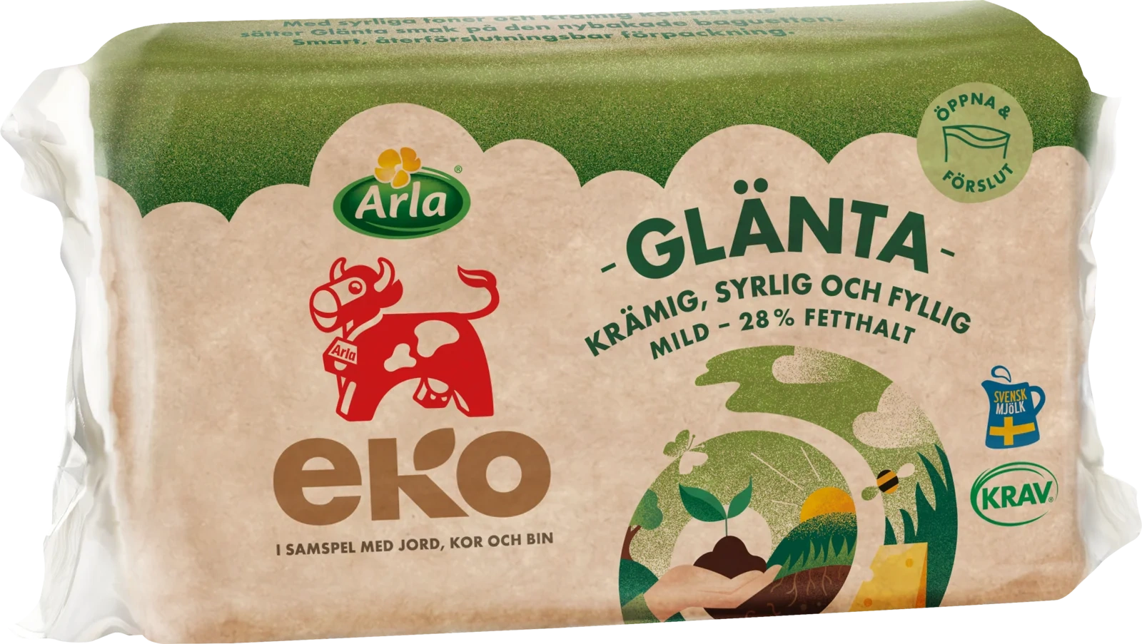 Glänta eko ost 28% ca 500 g