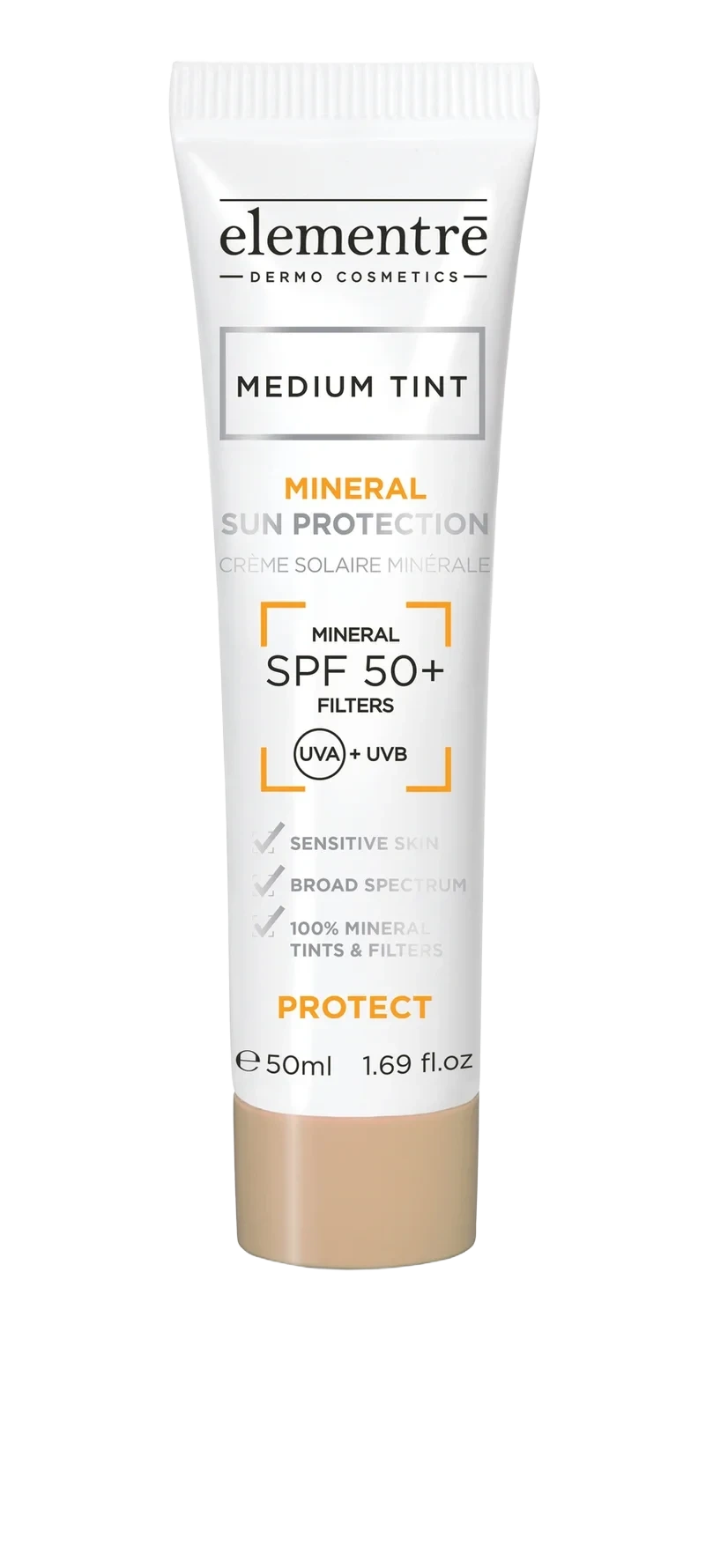 elementrē Mineral Sun Protection SPF50+ 50 ml Medium