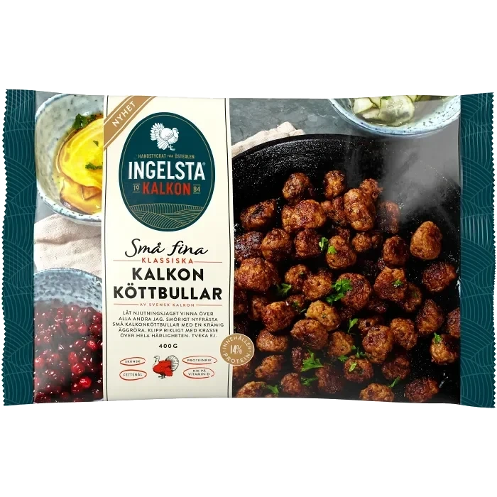 Kalkonköttbullar små fina Fryst 400g Ingelsta Kalkon