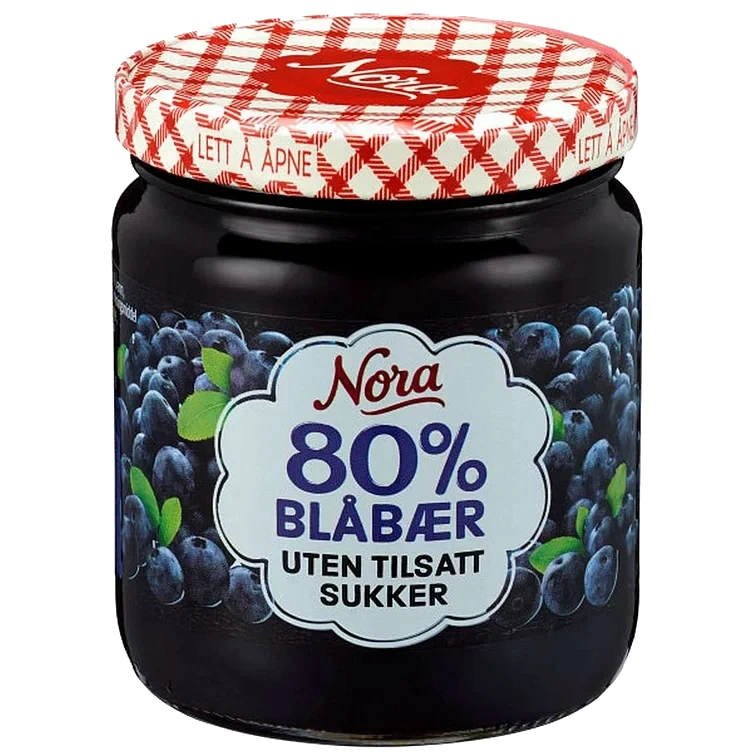 Blåbær syltetøy u tilsatt sukker   275g