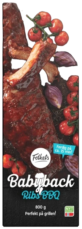 Spareribs Babyback Bbq-Marinert 800g Stekt Perfekt