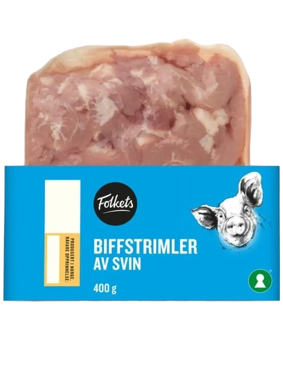 Svin Biffstrimler 400g Folkets