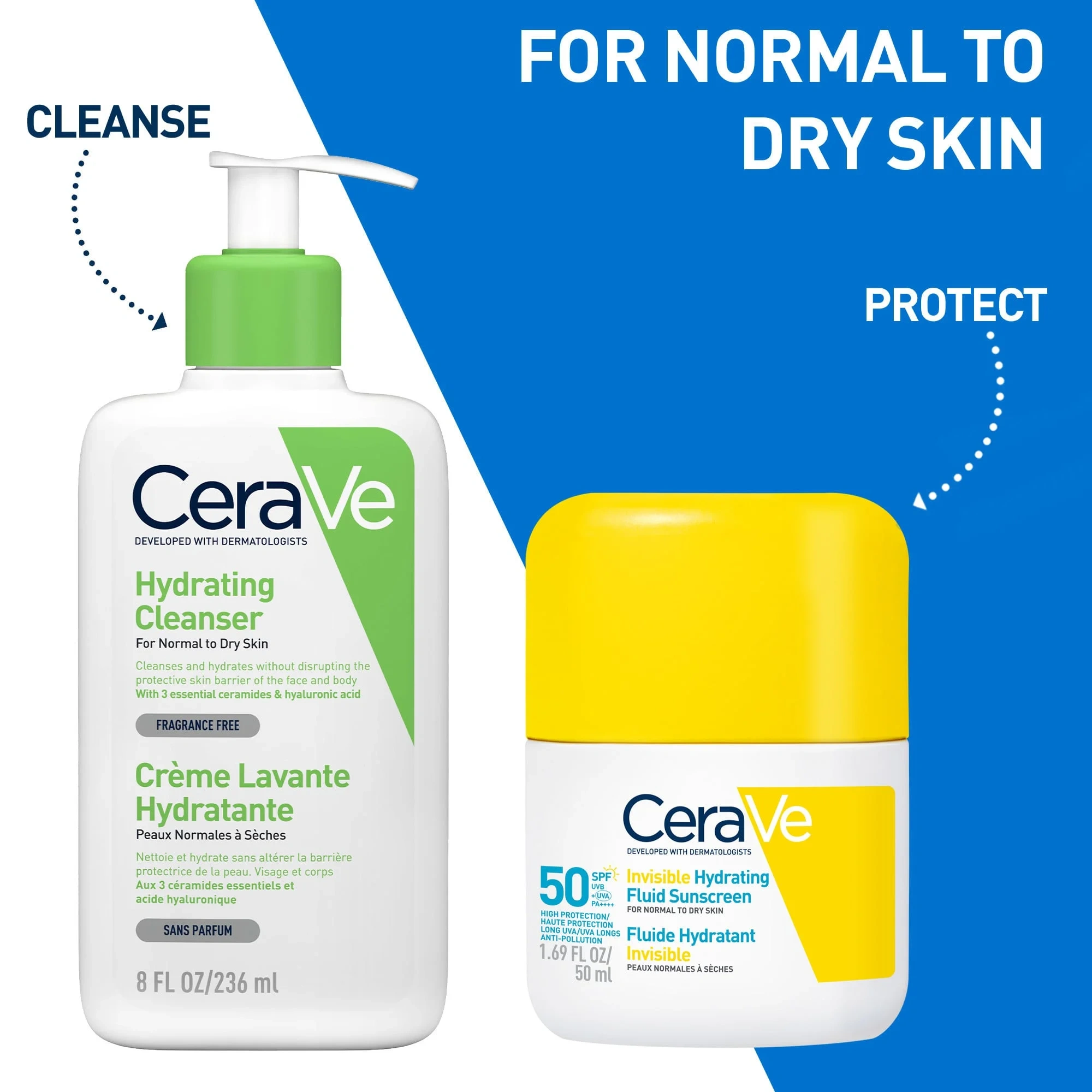 CeraVe Invisible Hydrating Fluid Sunscreen Face SPF50 50 ml