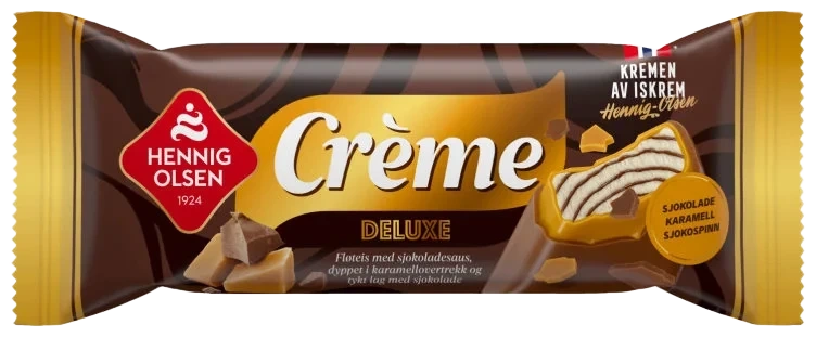 Crème Deluxe m/Sjokoladesaus Hennig-Olsen Is