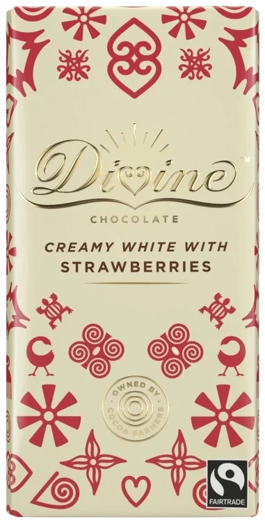 Divine Chocolate White Strawberry 90g