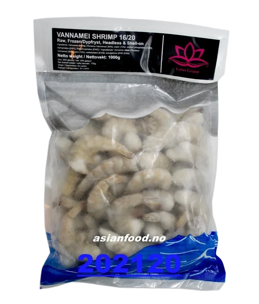 Lotus - vannamei hlso shrimp 16/20