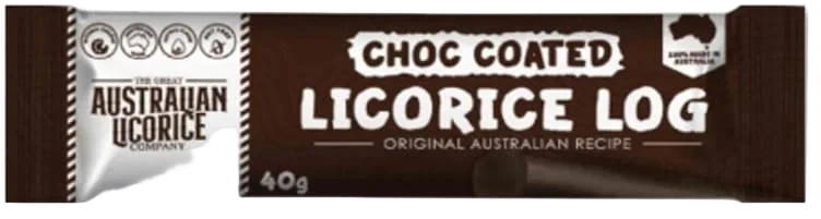Licorice Log Choc Coated 40g
