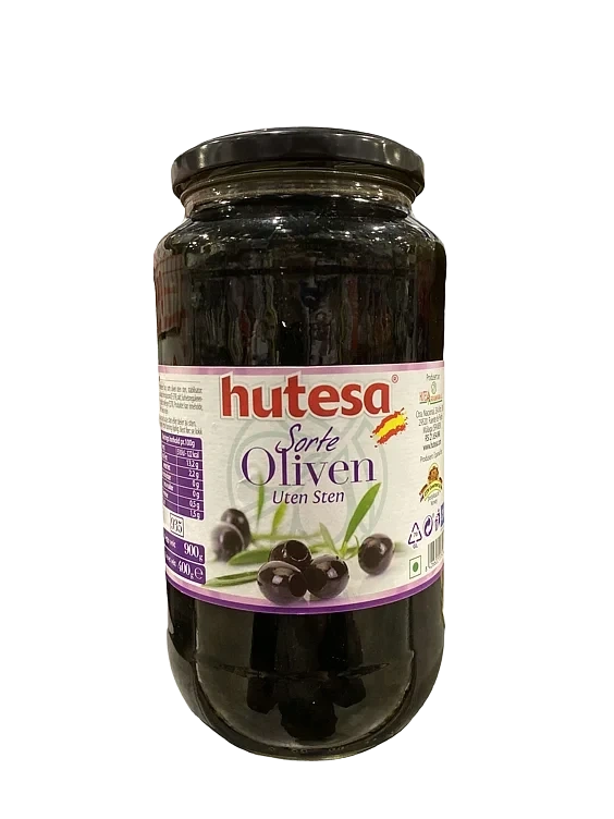 Sort oliven u sten 900g