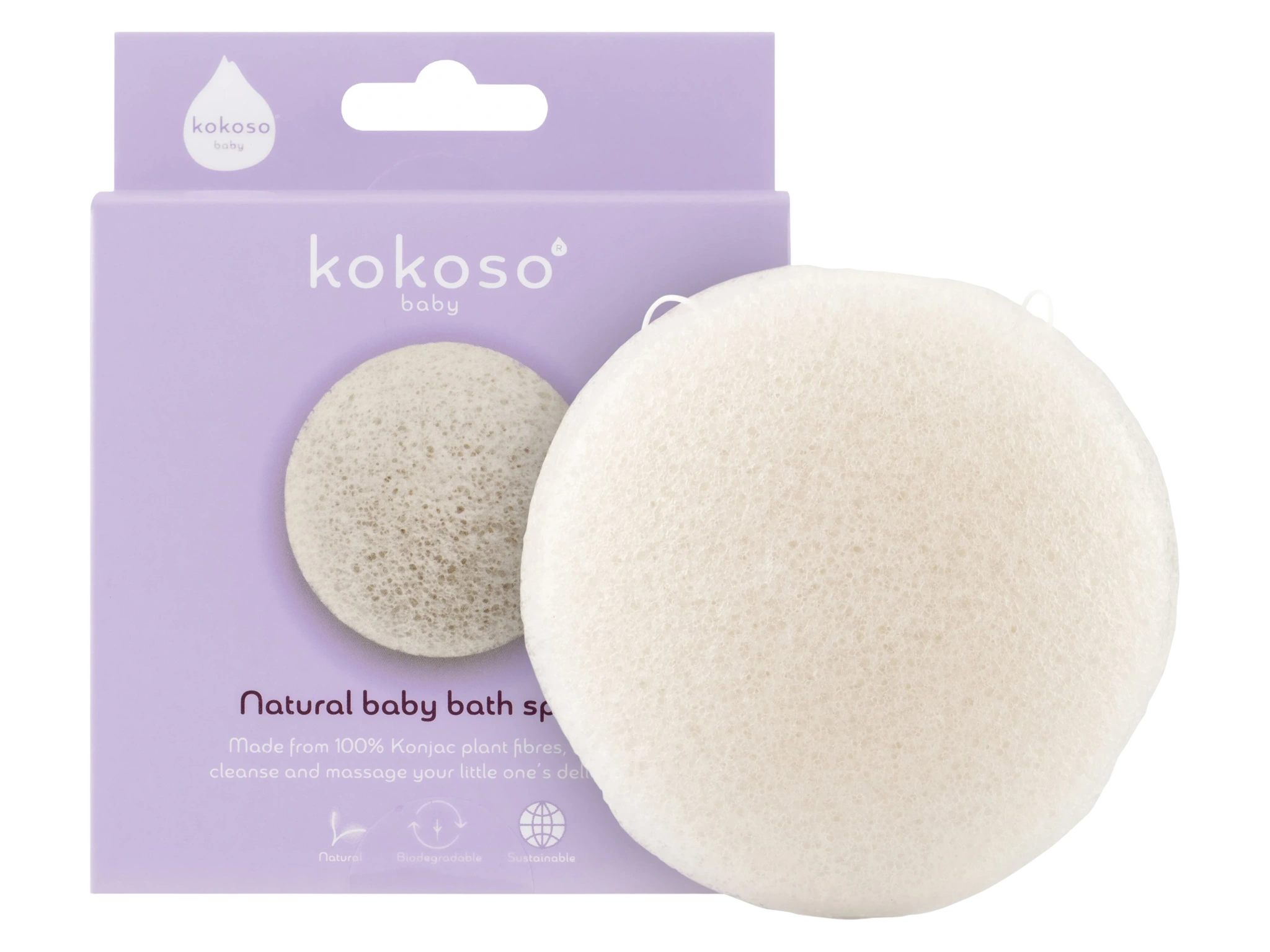 Kokoso Baby Natural Baby Bath Sponge, 1 stk.