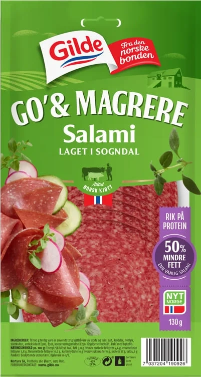 Go & Magrere Salami Skivet 130g Enh