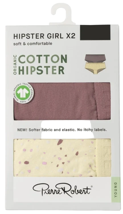 Cotton Hipster Jr Girl Dustyrose-ivory 134-140