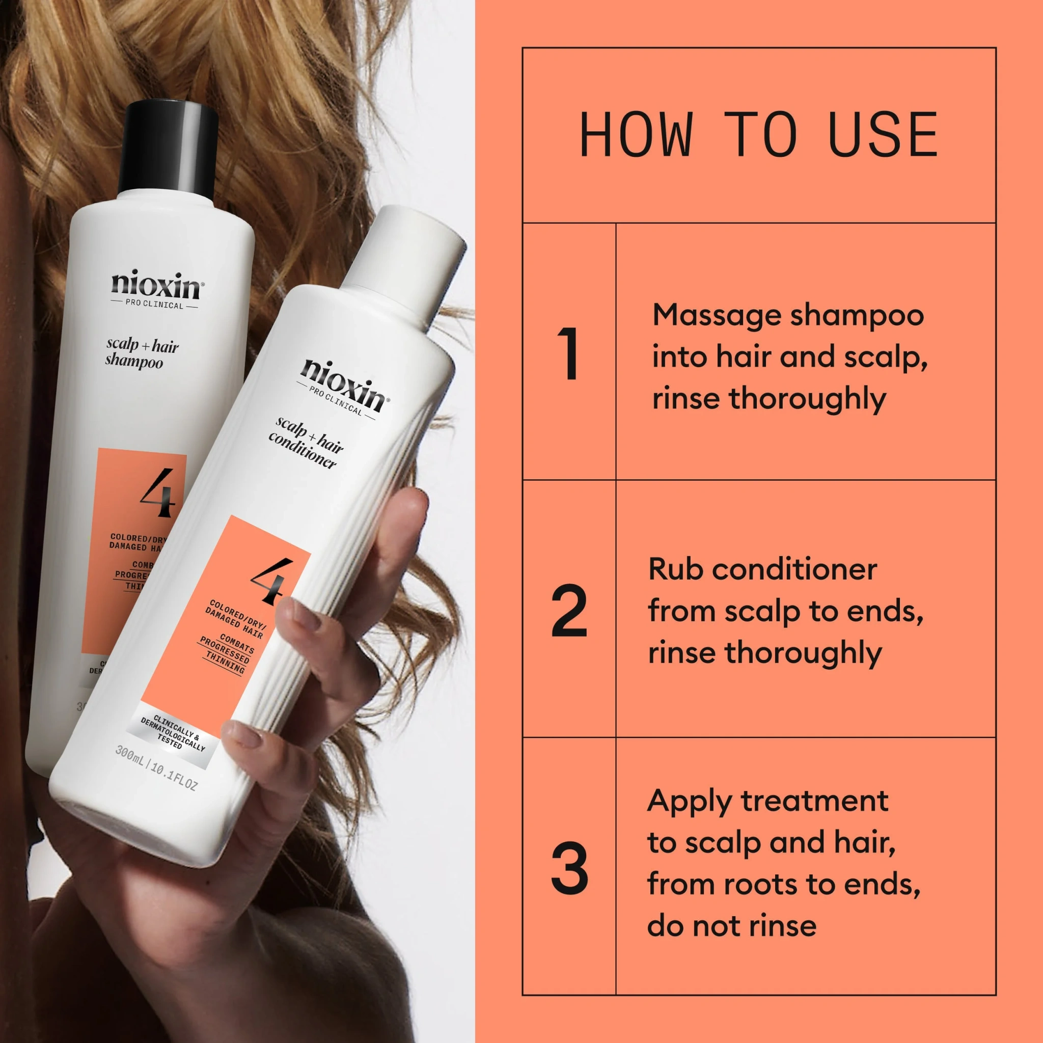 Nioxin System 4 Loyalty Kit, 300 ml + 300 ml + 100 ml