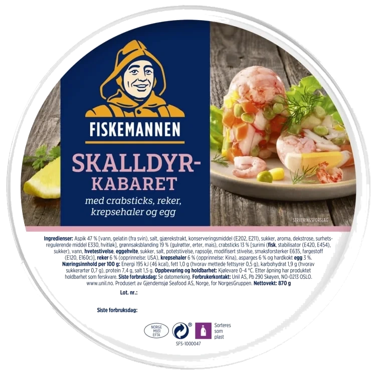 Skalldyr Kabaret 870g Fiskemannen