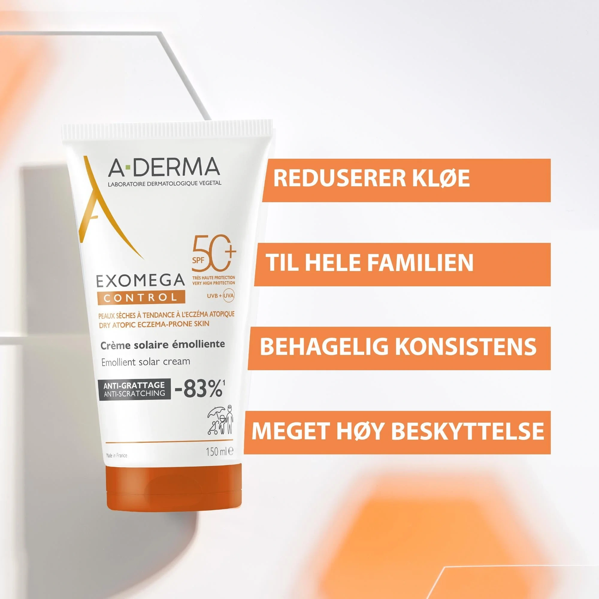 A-Derma Exomega Control SPF50+, 150 ml