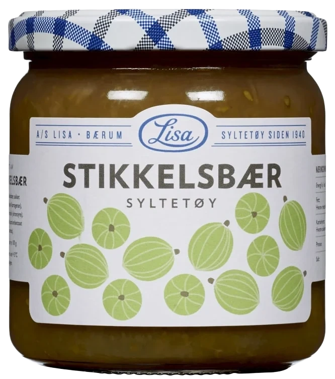 Stikkelsbærsyltetøy 420 Gr Glass 60% Bær Lisa