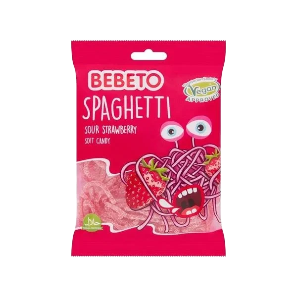 Bebeto Spaghetti Sour Strawberry 80g