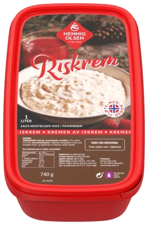 Riskrem m/Kremfløte 1l Hennig-Olsen