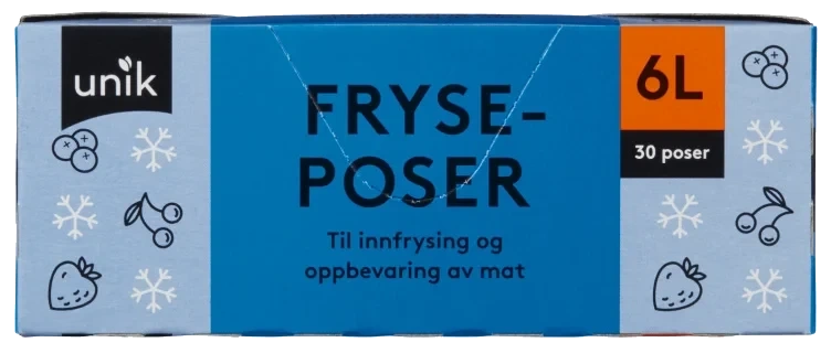 Fryseposer 6l 30stk Unik