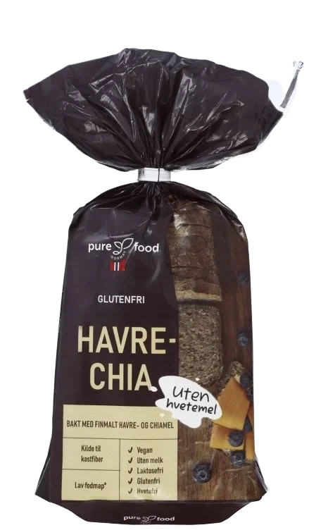 Havre-Chia Skåret glutenfri 500g Pure Food