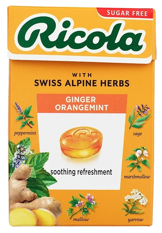 Ricola ginger orangemint sukkerfri 50g