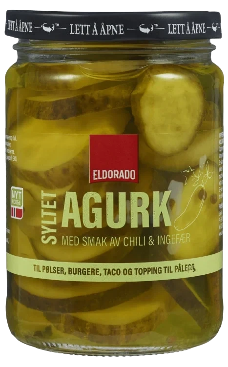 Agurker Syltede Ingefær&Chili Smak 380g Eldorado