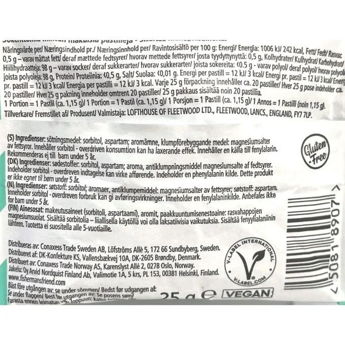 Fisherman's Friend Fishermans Mint Sockerfri