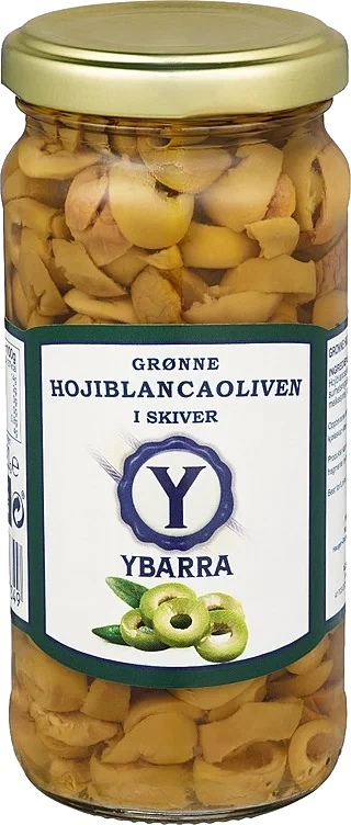 Grønne hojiblancaoliven i skiver  230g