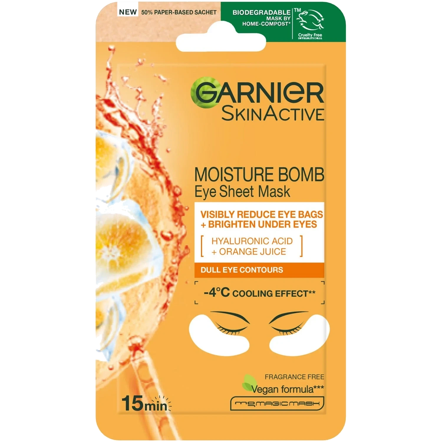 Garnier Skinactive Vitamin C Brightening & Glow Boosting Eye Sheet Mask 5g
