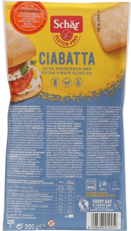 Ciabatta glutenfri 200g Schar