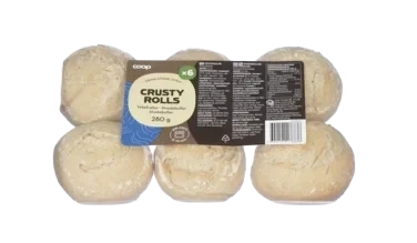 Stoneovenbaked French crusty rolls 6 pack